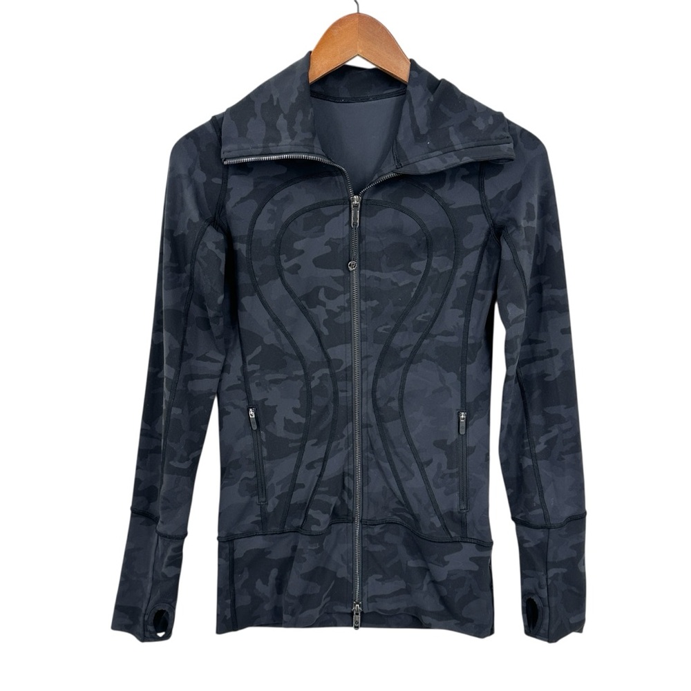 LULULEMON In Stride Jacket Gray Black Camo Full Zip